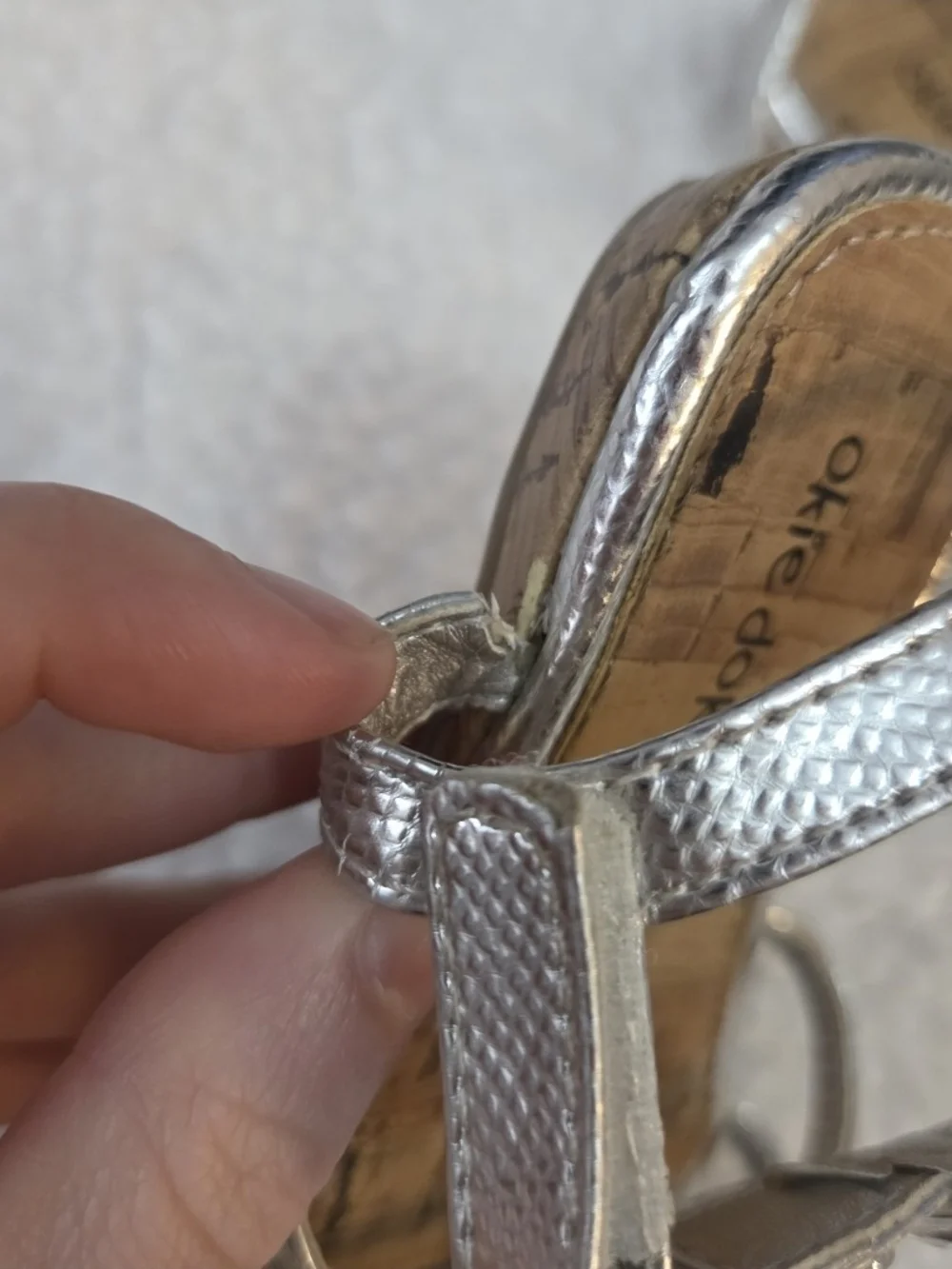 Toddler Lil Macy Rinestone Sandals Silver Strappy Dress Shoes Okie Dokie